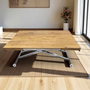 Hanah Home Mesa de Comedor Extensible Pino y Cromo